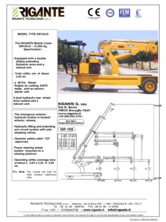 Rigante GR150-D Specifications