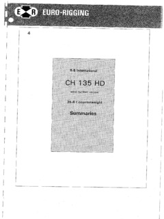Ruston Bucyrus CH135 Specifications