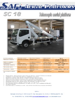 Safi Aerial Platforms SC 18 Specifications