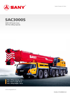 Sany SAC3000S Specifications