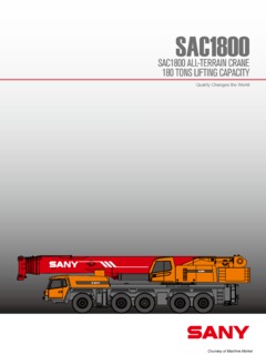 Sany SAC1800 Specifications