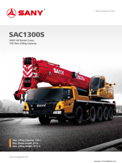 Sany SAC1300S Specifications