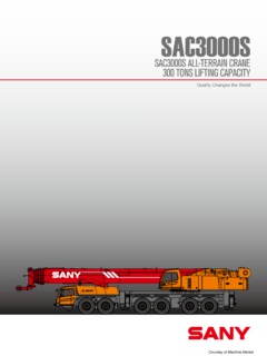 Sany SAC3000S Specifications