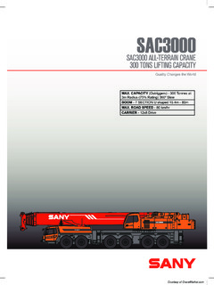 Sany SAC3000 Specifications