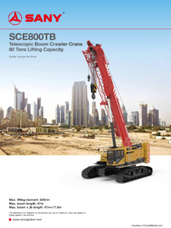 Sany SCE800TB Specifications