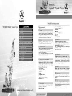 Sany SCC1000 Specifications