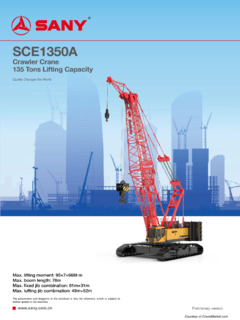 Sany SCE1350A Specifications