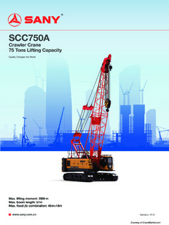 Sany SCC750A Specifications