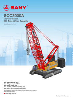 Sany SCC3000A Specifications