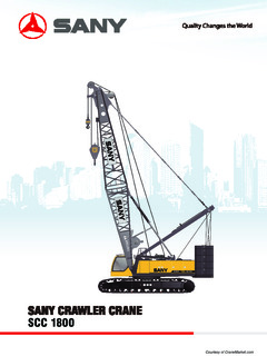 Sany SCC1800 Specifications