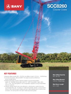 Sany SCC8260 Specifications