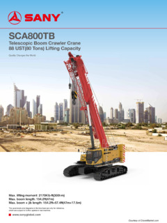 Sany SCA800TB Specifications