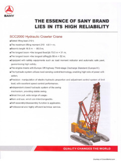 Sany SCC2000 Specifications
