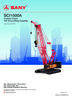 Sany SCI1500A Specifications