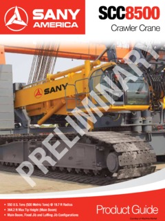 Sany SCC8500 Specifications