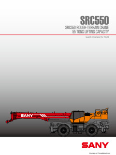 Sany SRC550 Specifications