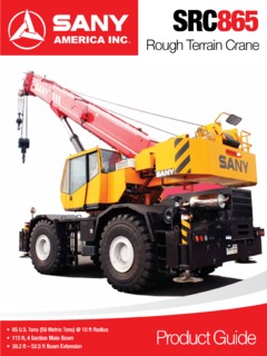 Sany SRC865 Specifications