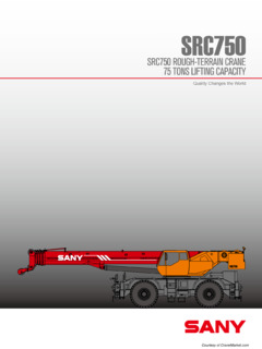 Sany SRC750 Specifications