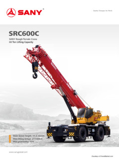 Sany SRC600C Specifications