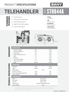 Sany STH844A Specifications