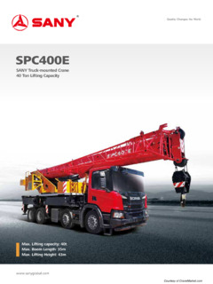 Sany SPC400E Specifications