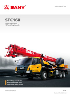 Sany STC160 Specifications