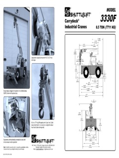 Shuttlelift 3330F Specifications