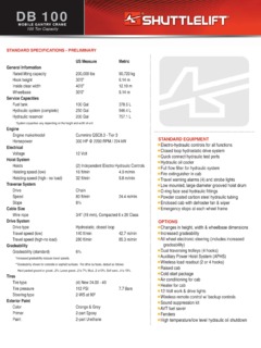 Shuttlelift DB 100 Specifications