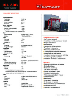 Shuttlelift ISL 30B Specifications