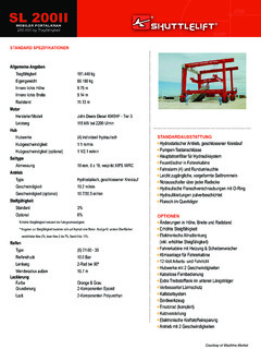 Shuttlelift SL 200II Specifications