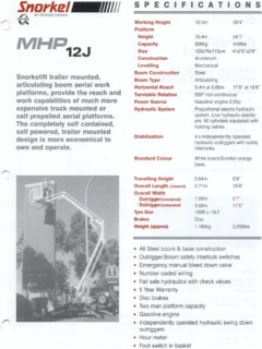 Snorkel MHP12J Specifications