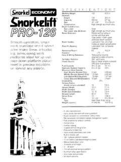 Snorkel PRO126 Specifications