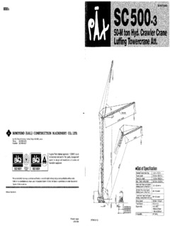 Sumitomo SC 500-3 Specifications