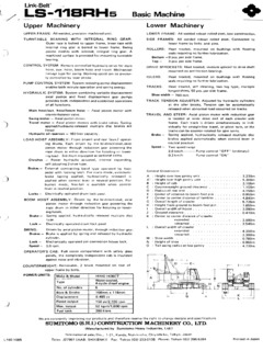Sumitomo Link-Belt LS-118RH5 Specifications