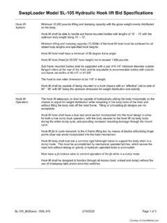 SwapLoader SL-105 Specifications