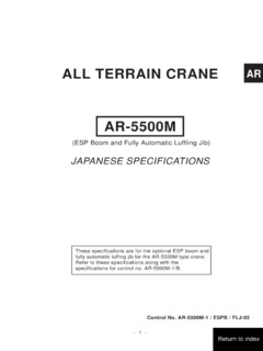 Tadano AR-5500M Specifications