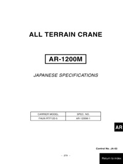 Tadano AR-1200M Specifications
