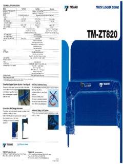 Tadano TM-ZT825 Specifications