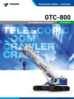 Tadano GTC-800 Specifications