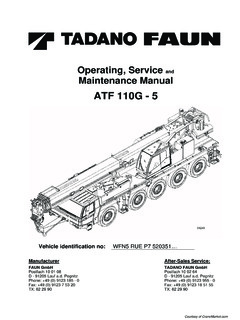 Tadano Faun ATF 110G-5 Specifications