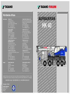 Tadano Faun HK 40 Specifications