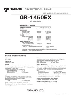 Tadano GR-1450EX Specifications
