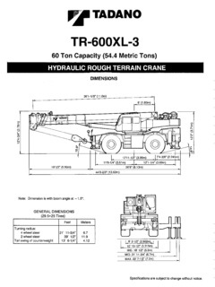 Tadano TR-600XL-3 Specifications