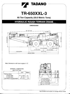 Tadano TR-650XXL-3 Specifications