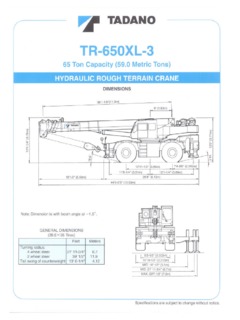 Tadano TR-650XL-3 Specifications