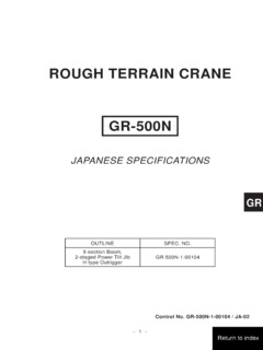 Tadano GR-500N-1 Specifications
