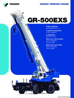 Rough Terrain Cranes Tadano GR-500 Series Specifications CraneMarket