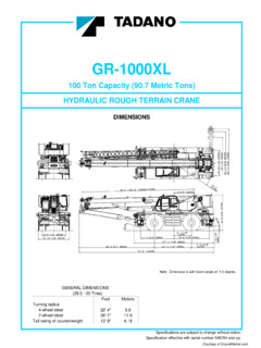 Tadano GR-1000XL-3 Specifications