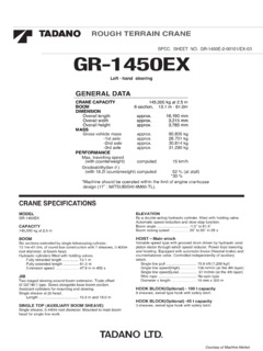 Tadano GR-1450EX Specifications