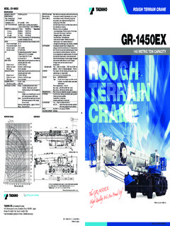 Tadano GR-1450EX Specifications